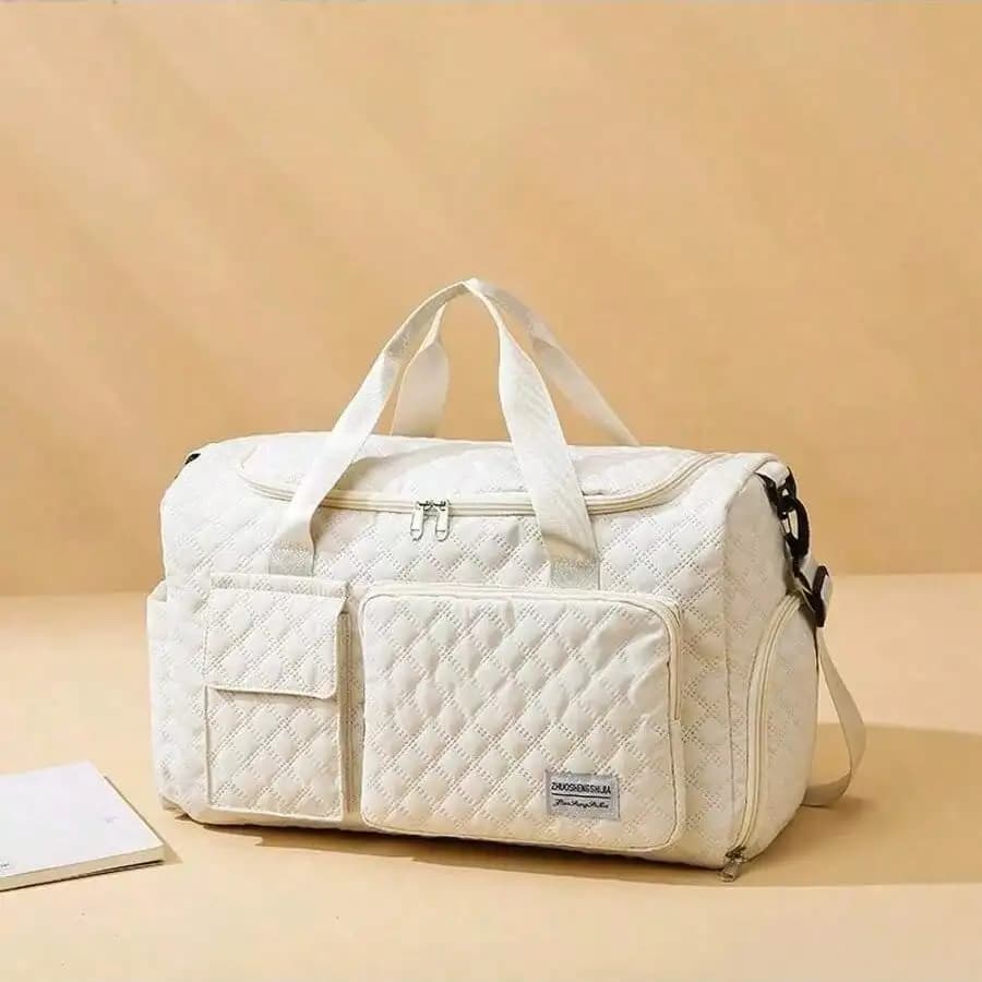 Women Large Capacity Duffel Bag With Shoe Compartment Waterproof Expandable Gym Travel Bag