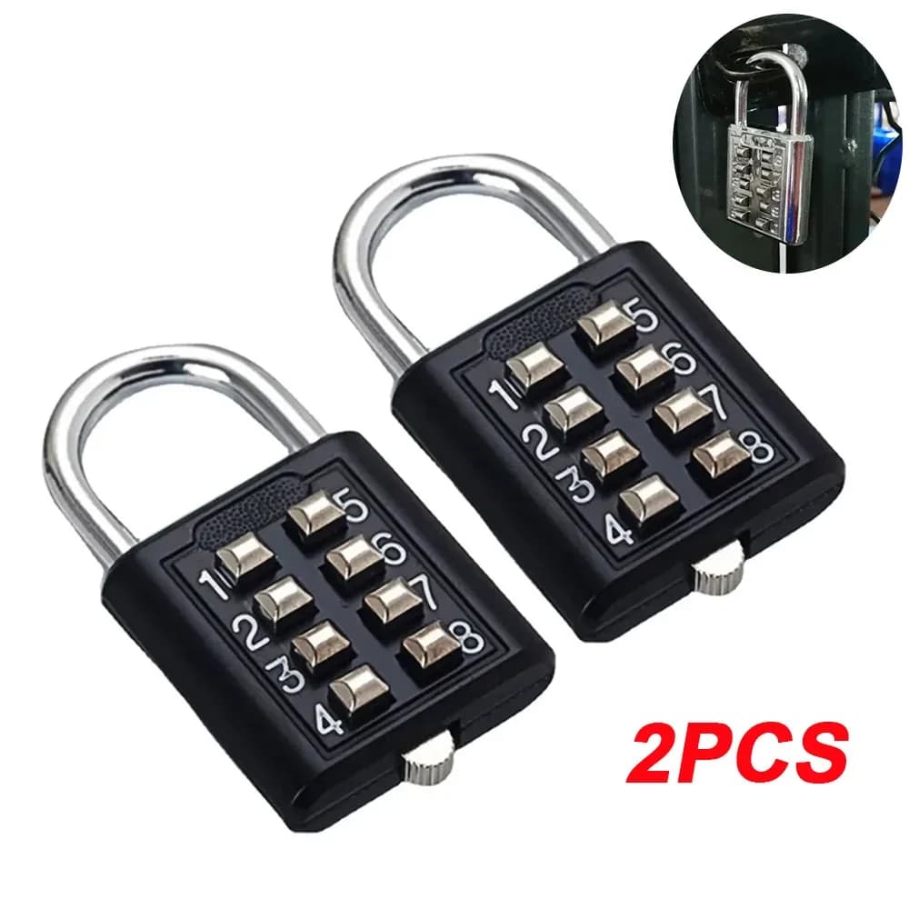 Codice password a 8 cifre Lucchetto a combinazione esterno Valigia impermeabile in lega di zinco Bagagli da viaggio Smart Lock con chiave antifurto