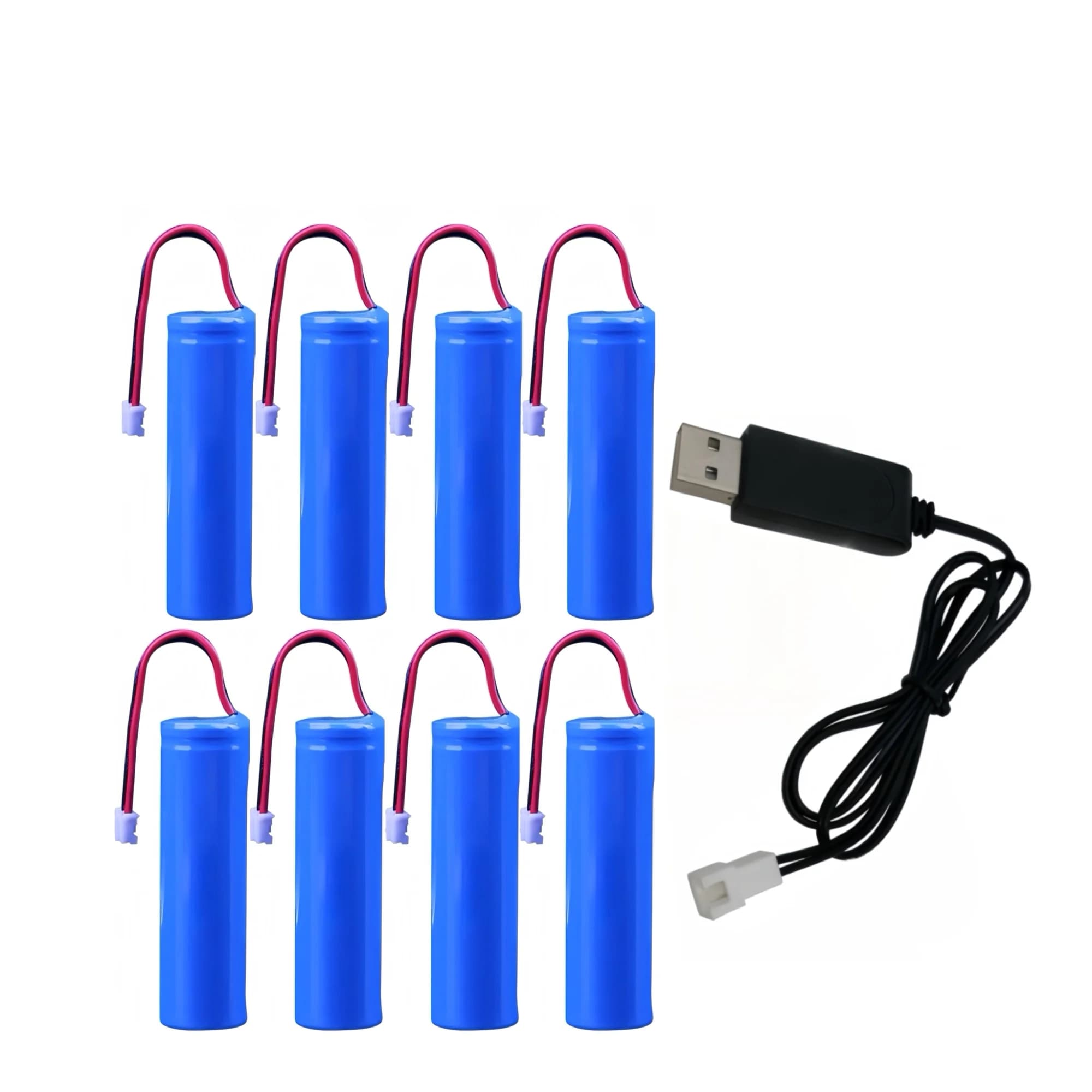 Batteria al litio ricaricabile 8PCS 18650 3.7V 3500mAh con connettore SM/PH2.0/XH2.54/JST per strisce luminose a LED, altoparlanti Bluetooth e audio.