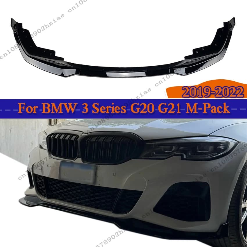 3Pcs MP Style Front Splitter Cover For BMW G20 G21 M-Sport 320i 330i M340i 2019-2022 Front Bumper Lip Spoiler Diffuser Tuning