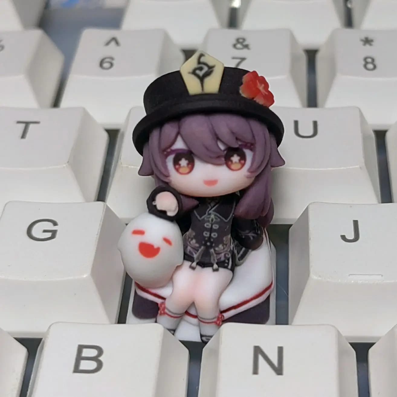 Genshin Impact Hu Tao Anime Cosplay Keycaps Profile Mechanical Keyboard Anime Keycaps Birthday Gift