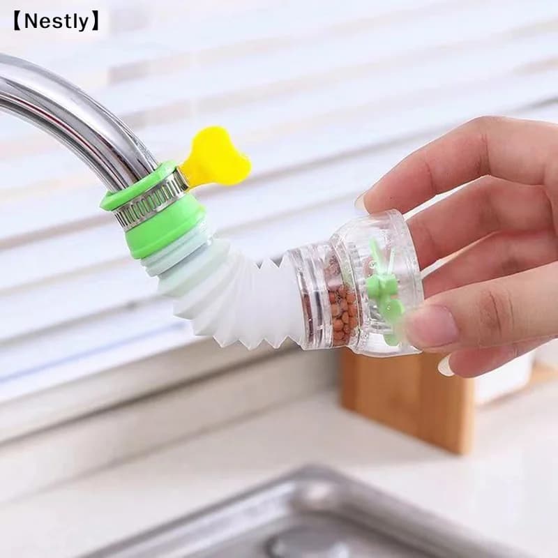 360 ° Aeratore per rubinetto girevole con prolunga, spruzzatore telescopico, filtro diffusore, ugello per il risparmio idrico, connettore per rubinetto da bagno〔Nest〕