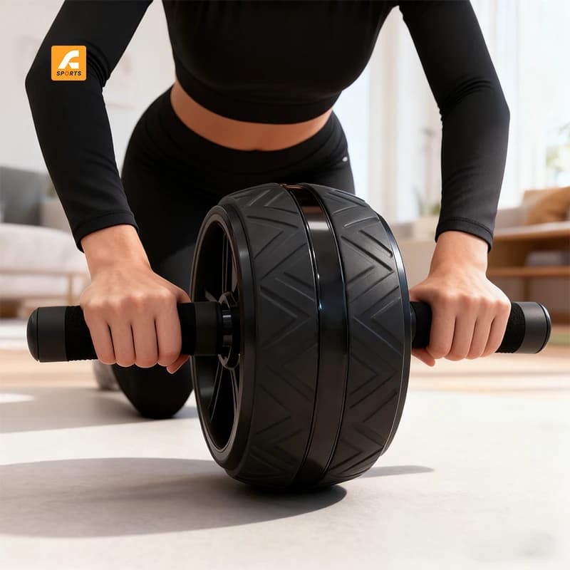 Rullo Addominale in Plastica Personalizzato con Tappetino per Ginocchia Verde - Tavola AB Wheel