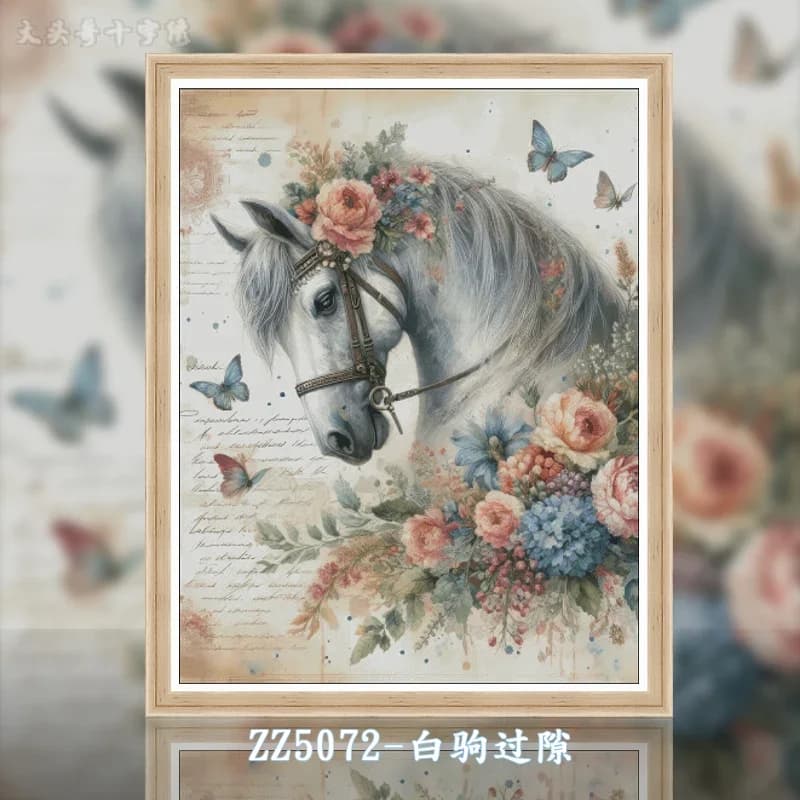 [ZZ5072-White Fleet Crossing]11CT 14CT 16CT DIY Stamped Cross Stitch Kit with Printed Canvas and Cotton Threads Embroidery Needl