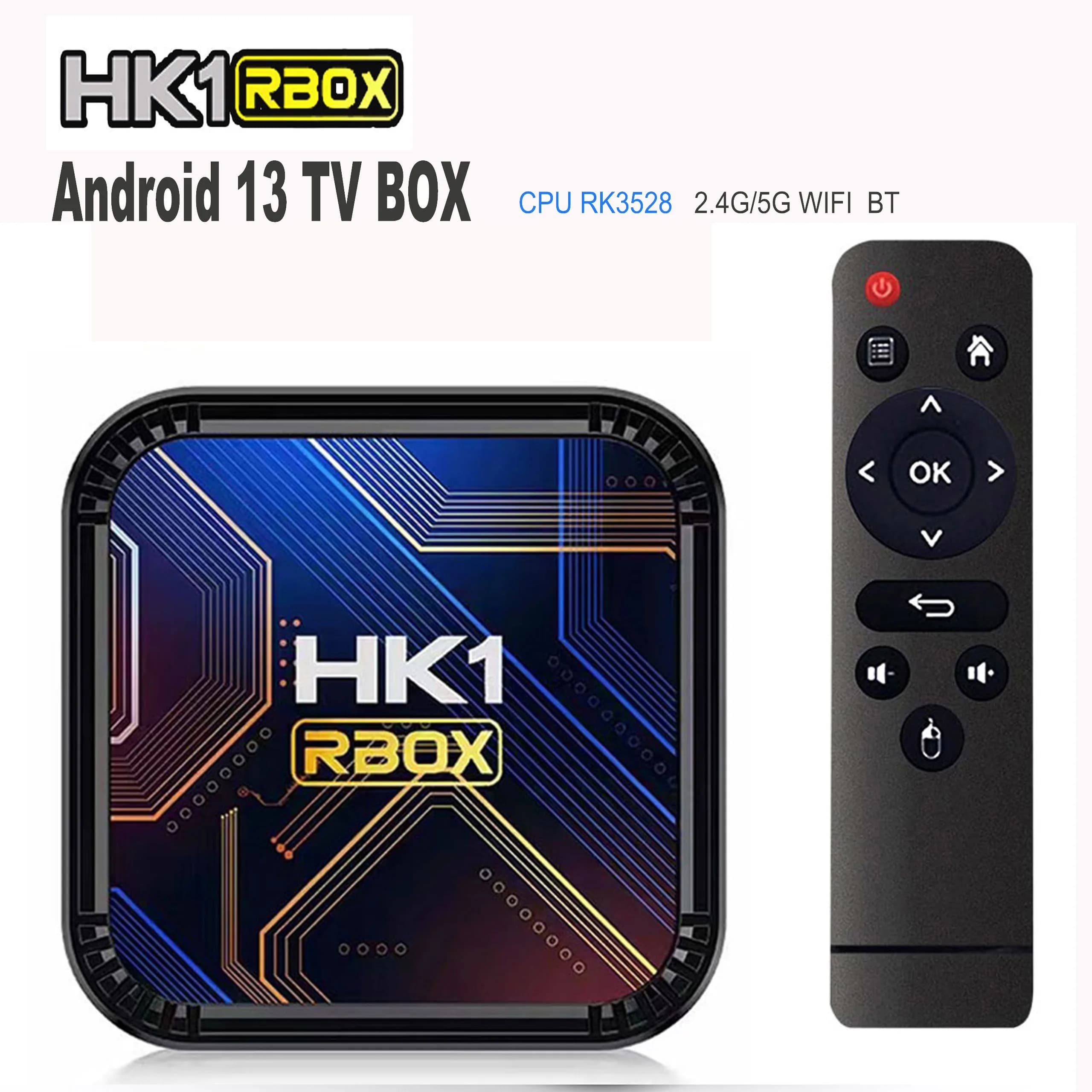 HK1 K8S Android 13 TV Box Rockchi RK3528 2.4G 5G Wifi BT HDR 8K Decodifica