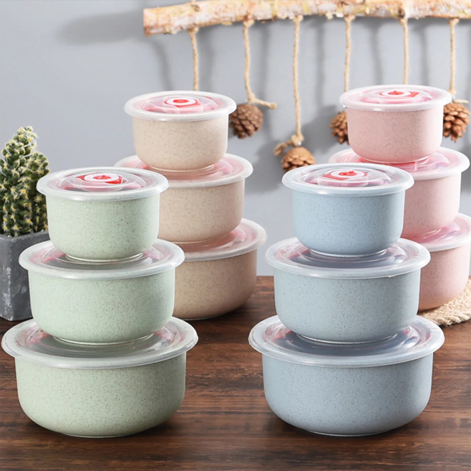Contenitori per alimenti da 3 pezzi Bento Box Contenitori per alimenti leggeri per la conservazione della cucina Preparazione dei pasti da picnic da asporto