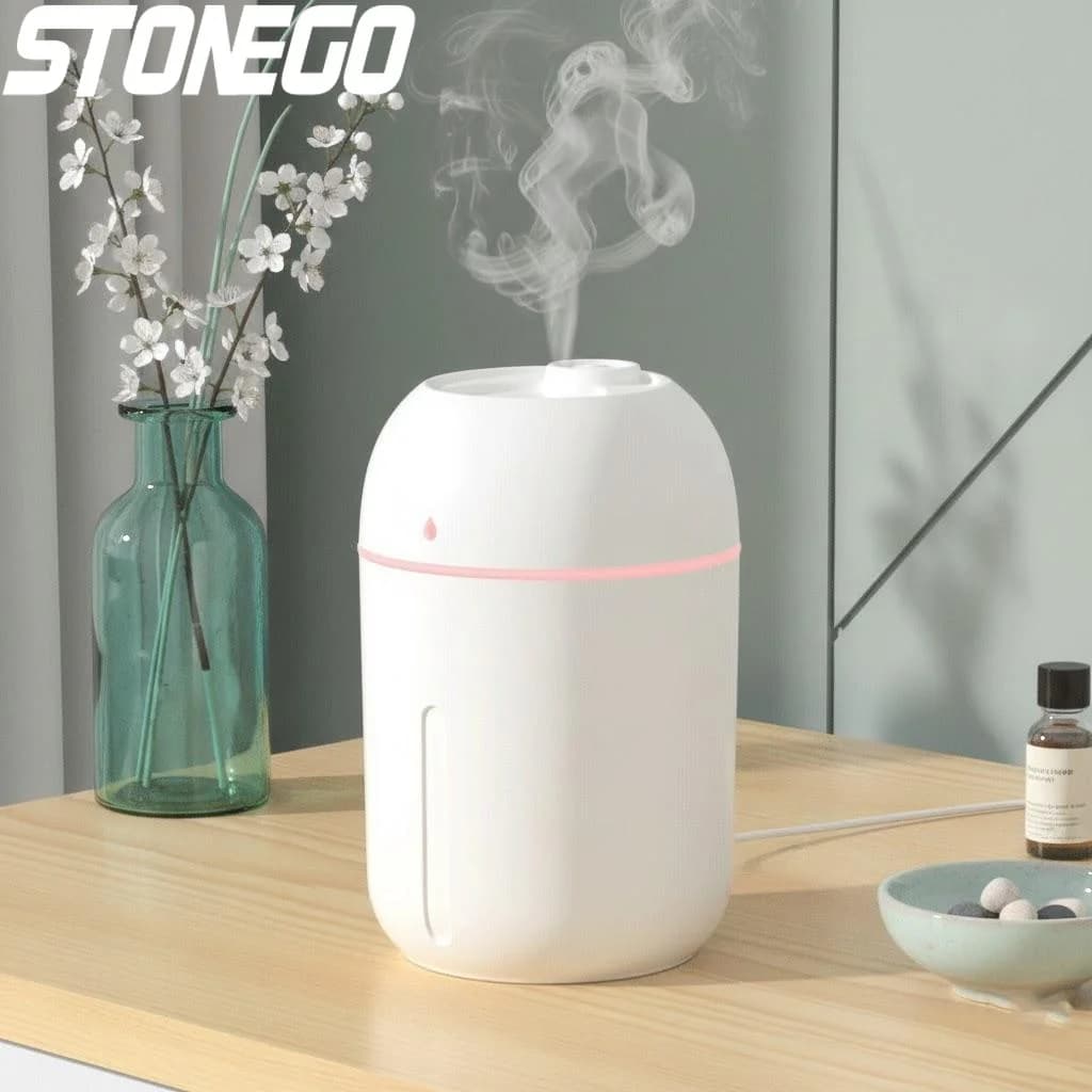 Mini umidificatore USB da 330 ml, portatile, a nebulizzazione fredda, per auto, camera da letto, ufficio, viaggi, anti-aria secca, personale