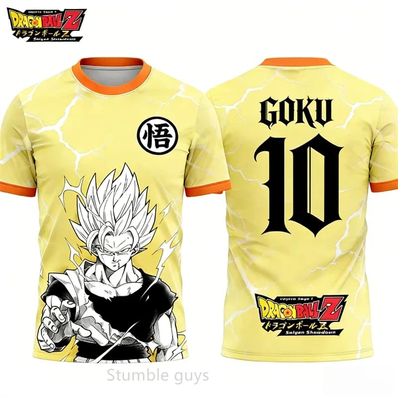 Abbigliamento sportivo Dragon Ball per bambini, modello Beerus Whis, maglietta a maniche corte da uomo, maglietta da ragazzo con stella del calcio, abbigliamento da uomo