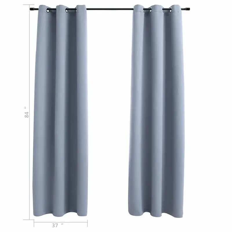 Tende oscuranti con anelli 2 pz Grigio 37"x84" in tessuto