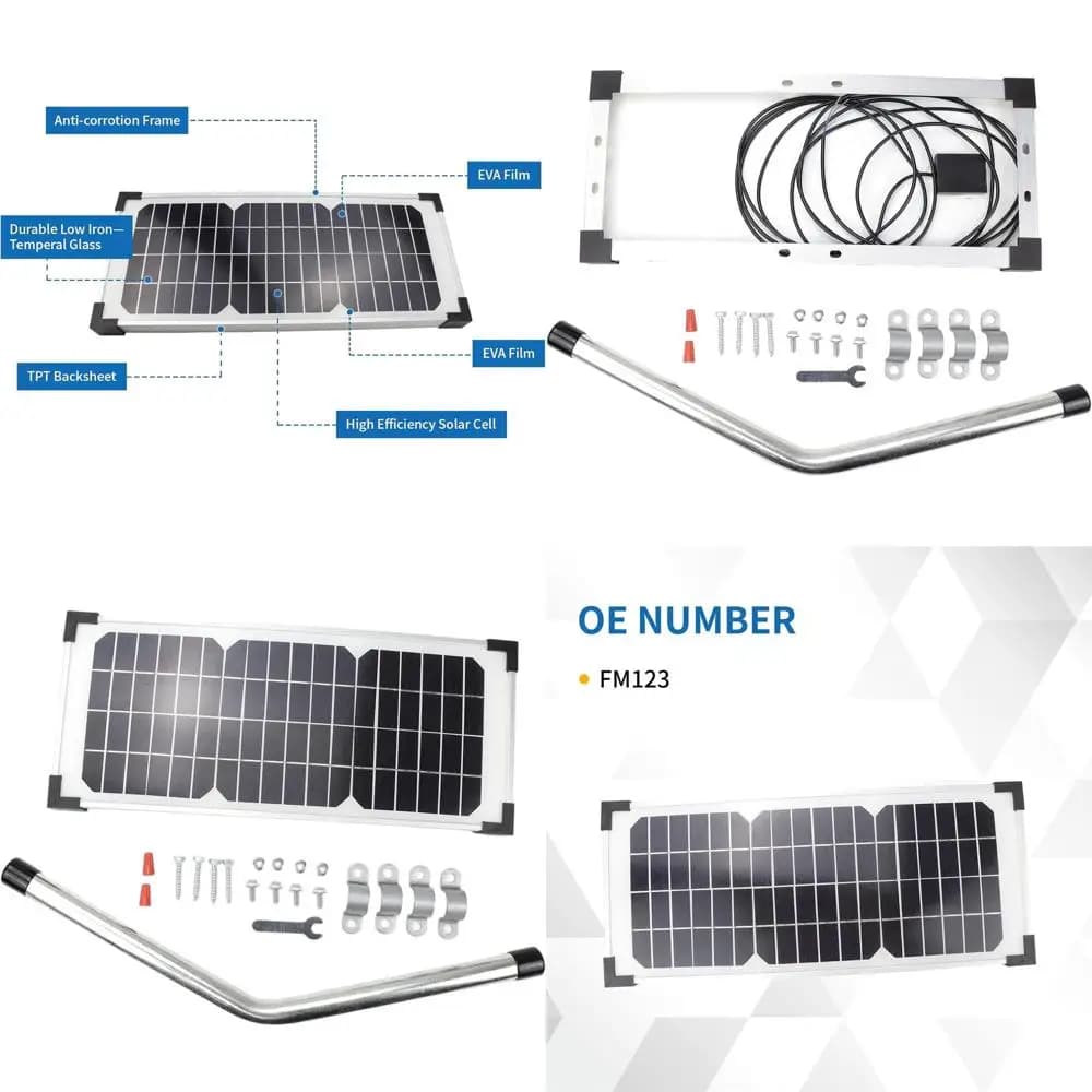 Kit Pannello Solare 10W per Apri Cancello Automatico - Compatibile con MM571W, MM371W, MM360, MM560, MM562, M350, M260, M200, M350, M5