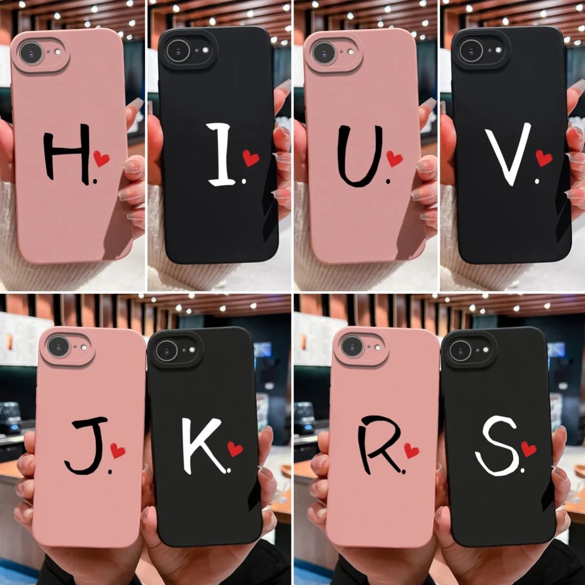 Phone Cases For iPhone 16e Fashion Couple Letters Pattern Soft Matte Silicone Screen Protector For Apple iPhone 16e Bumper Shell