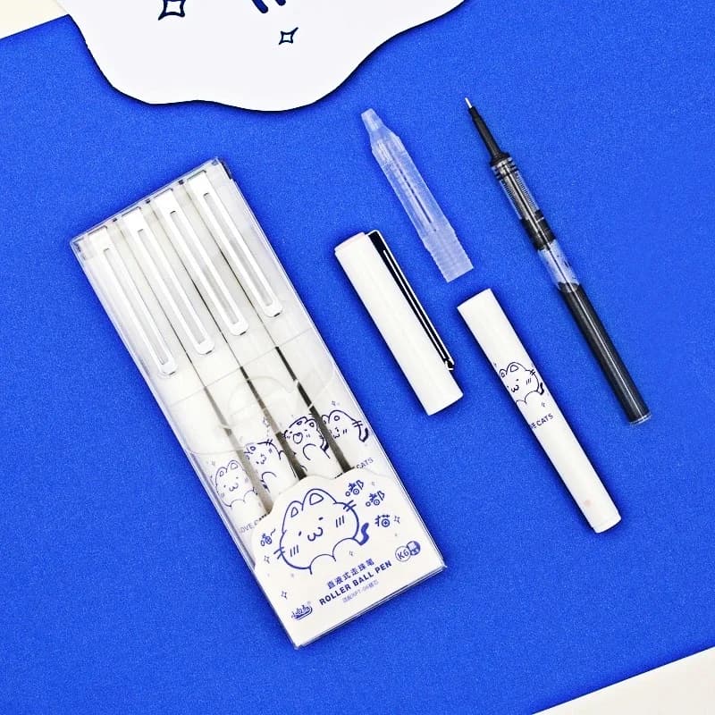 0.5 Penna KaWaii Piccolo punto bianco K6 Penna neutra liquida diritta Penne carine Cancelleria carina Materiale scolastico rosa Accessori per ufficio
