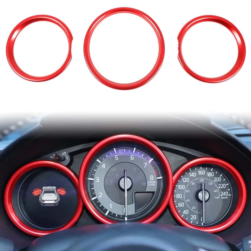 For Mazda MX-5/Fiat 124/Abarth 124 2016-2025 Car Accessories Dashboard Gauge Trim Ring Sports Red Style
