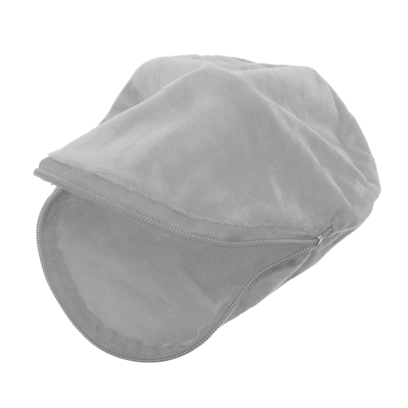 Round cover grey insulating anti-coating with zipper for hot water bag and electric bearing, ideal for winter and outdoor use