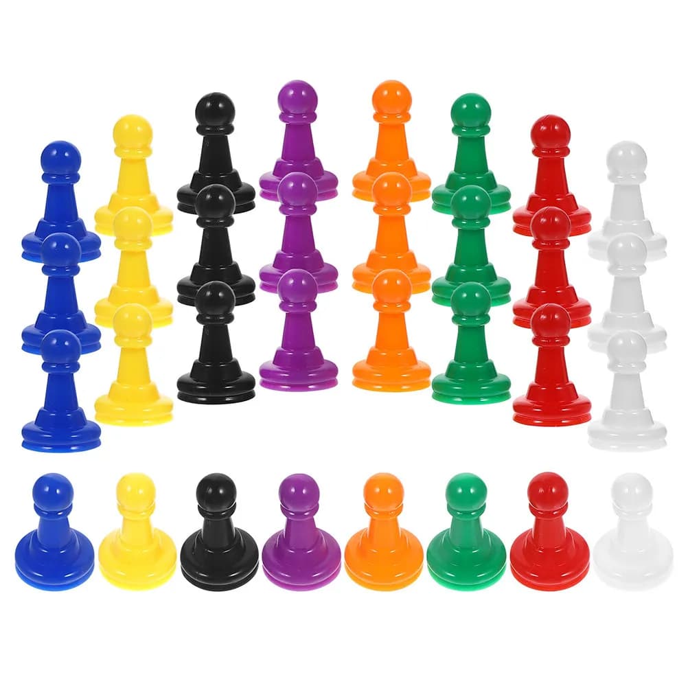 Set di 64 Pezzi degli Scacchi in Plastica Colorati, Componenti per Giochi da Tavolo per Uso Interno ed Esterno, Set di Scacchi in Plastica da Viaggio