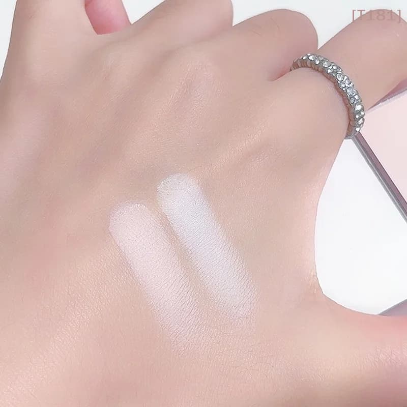 [TE]DIKALU Palette Contouring Bicolore con Illuminante Opaco Bianco, Ombretto Grigio-Marrone per Naso, Bronzer Viso e Polvere Illuminante per il Trucco