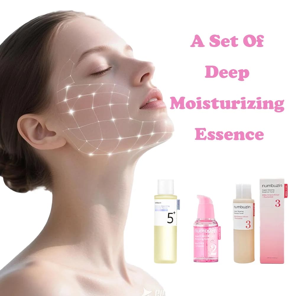A skin care set with tonic deep collagen hydrating essence - Lifting, firming, moisturizing, nourishing, rejuvenating, daily face