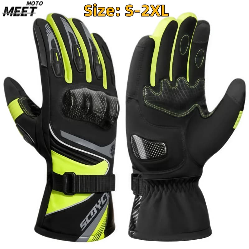 Winter Men Motorcycle Gloves, Waterproof Windproof Touch Screen Motorbike Protective Riding Moto Motocross Gloves