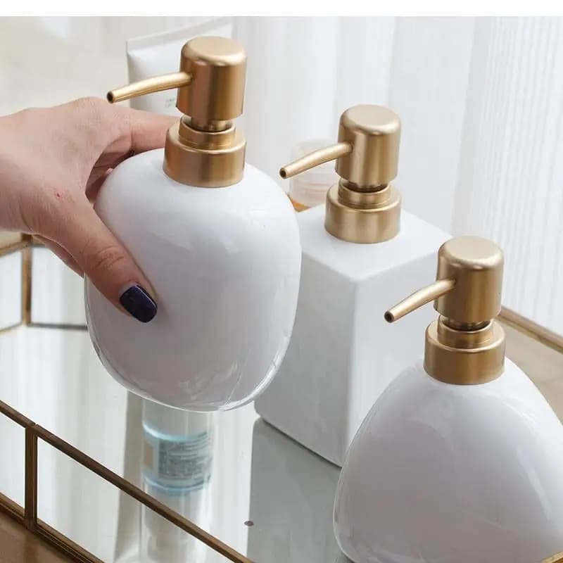 Dispenser di sapone per bottiglie di lozione in ceramica nordica, disinfettante per le mani da cucina, shampoo da viaggio portatile, accessorio per il bagno