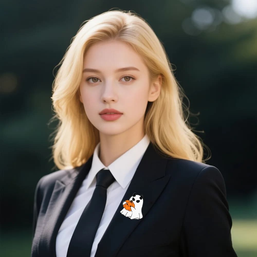 Simpatico e divertente spilla di zucca fantasma Distintivo universale in metallo Alla moda Versatile Borsa per vestiti Sciarpa Accessori Spilla Spilla di Halloween