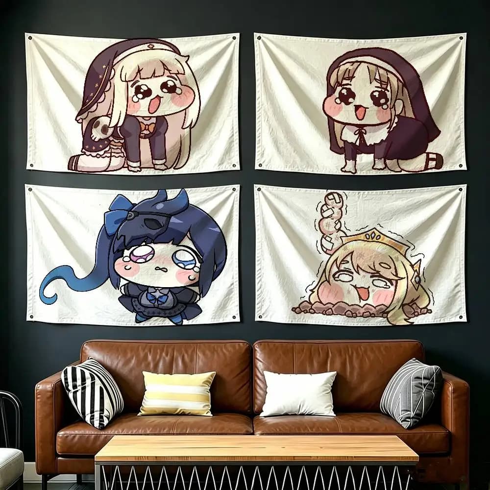 Trickcal Chibi Go G-Game World Flags Suitable For Party Club Outdoor Interior Wall Decoration Banner Fans Gift