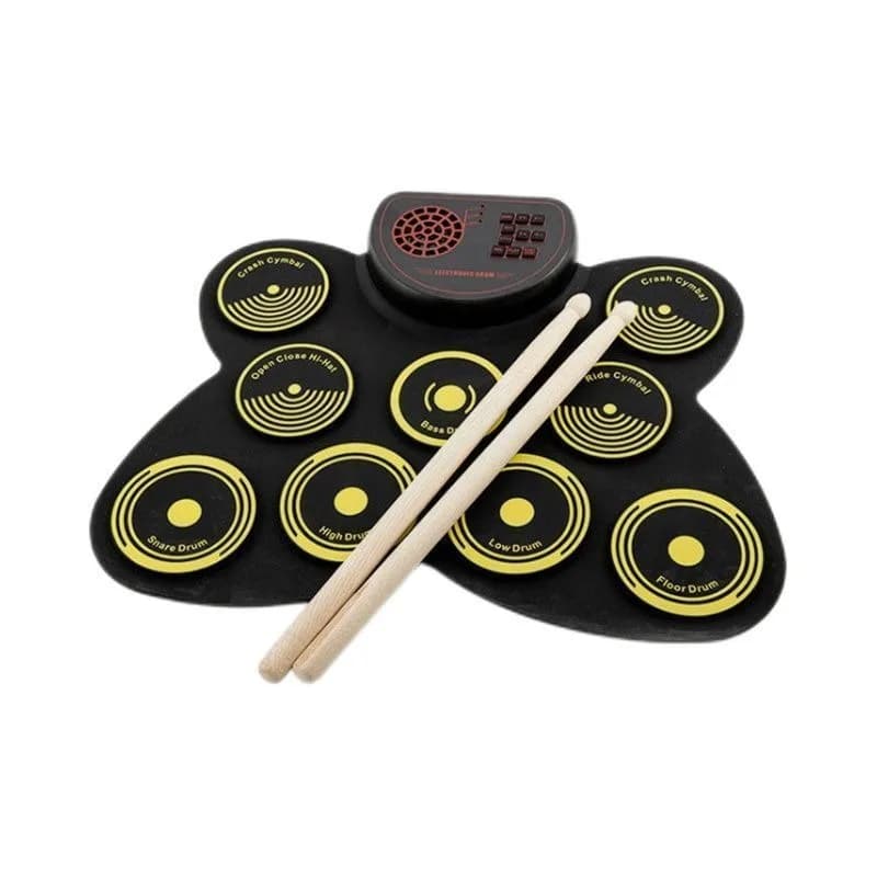 Kit per batteria elettronica a rullo manuale per principianti maschi e femmine, per adulti, per batteria elettrica professionale, per percussioni, portatile