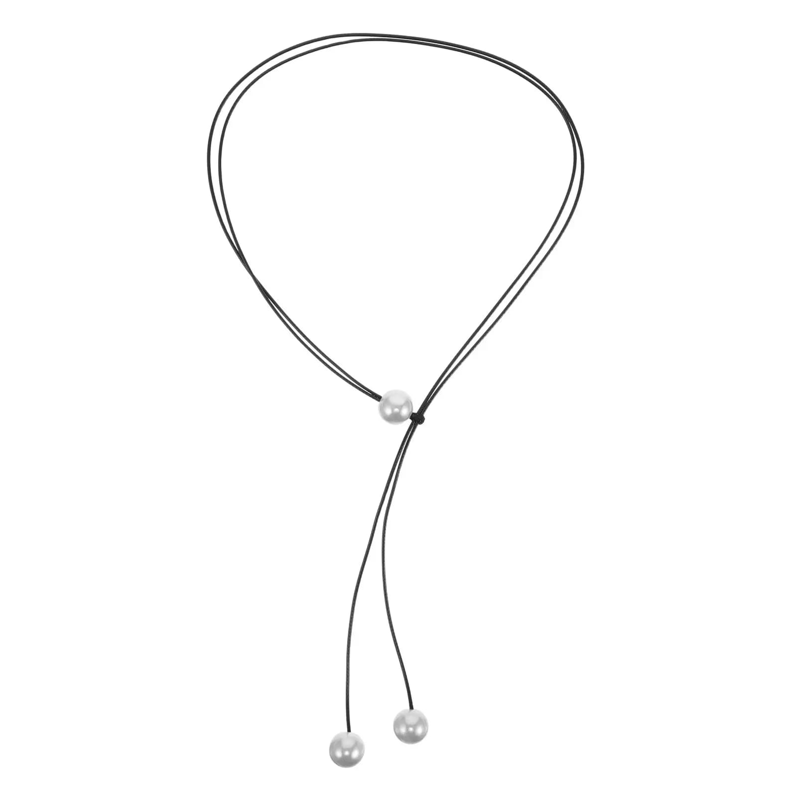 Stylish Double Layer Wax Cord Necklace for Women Faux Pearl Charm Elegant Chic Lightweight Necklace for Casual Formal Wear