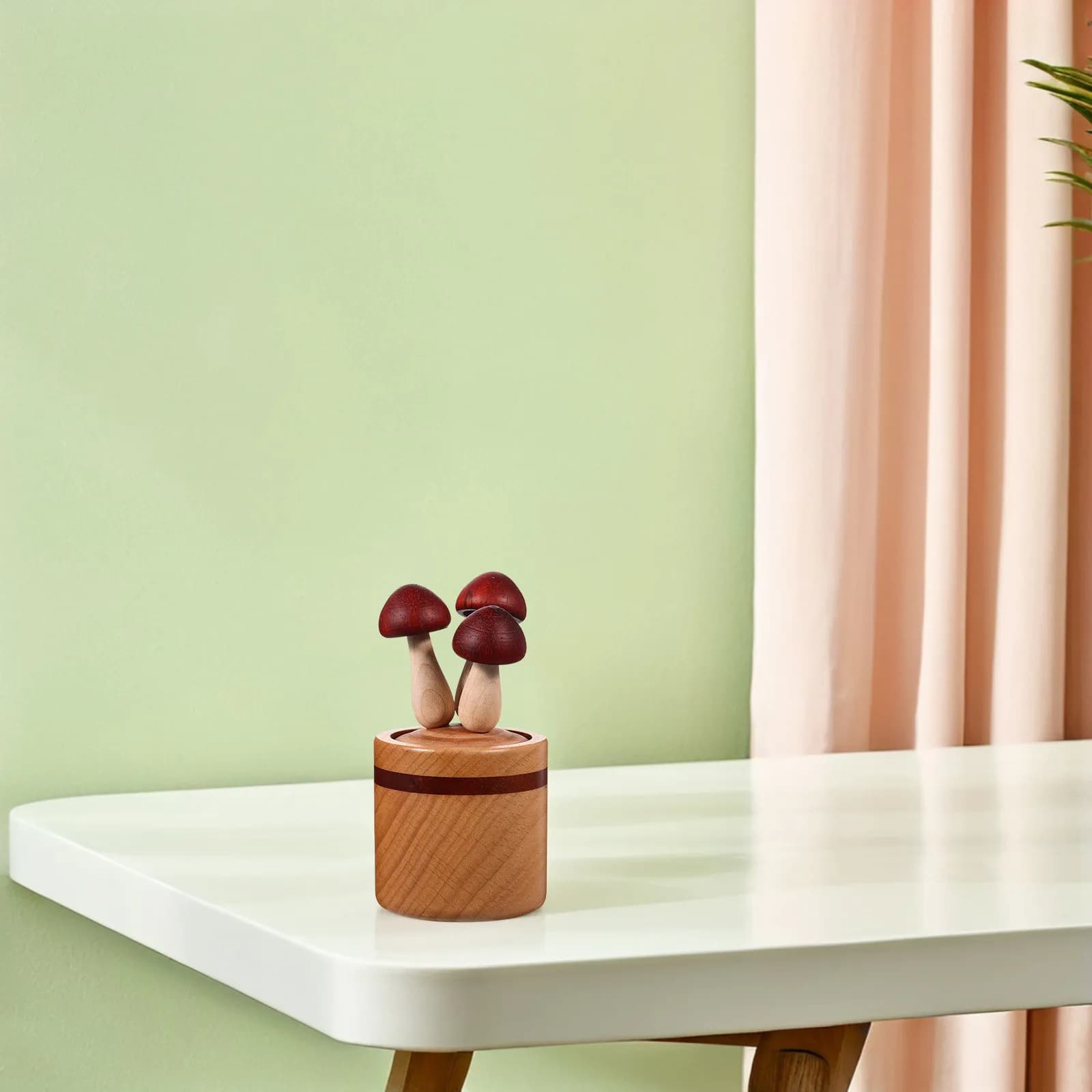 Wooden Aromatherapy Essential Oil Diffuser Mushroom Design Small Mini Diffuser for Home Office Car Decoration Relaxing Fragrance