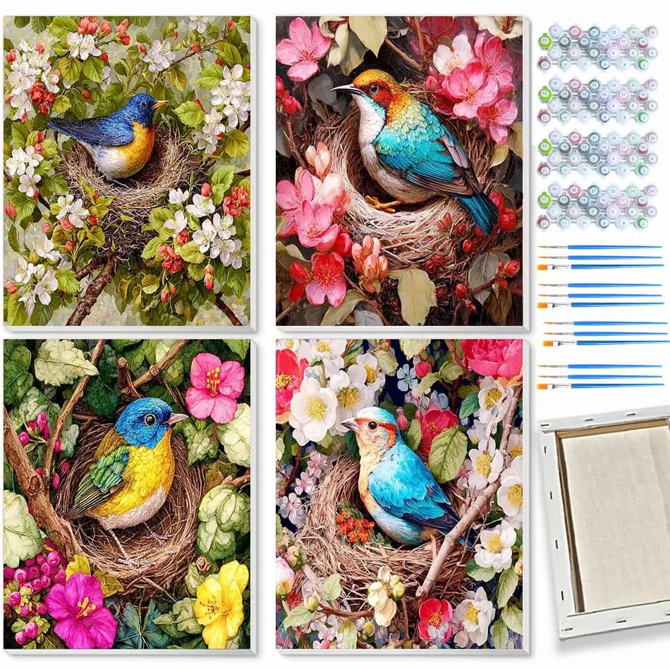 CHENISTOR Bird Paint By Numbers Kits Picture Drawing Animal Easy Acrylic On Canvas For Adults Paintings On Number