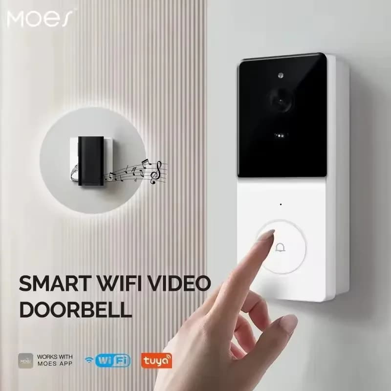 Moes WIFI Video Doorbell Camera Wireless IR Night Vision Smart Home Security HD Door Bell Two Way Intercom Voice Change Tuya