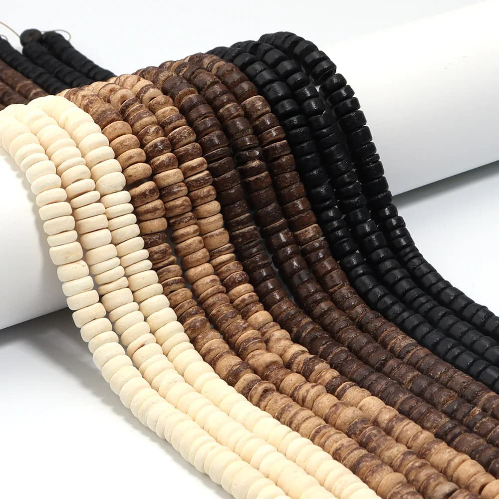 Natural Coconut Husk Beads For Jewelry Making High Quality 5mm 4 Colors Loose Wooden Beaded DIY Bracelet Necklace Bag Wholesale