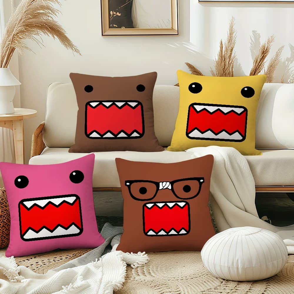 funny cartoon meme D-Domo kun brown pink Comfortable soft pillow for sofa Living room Home decor Protective covers