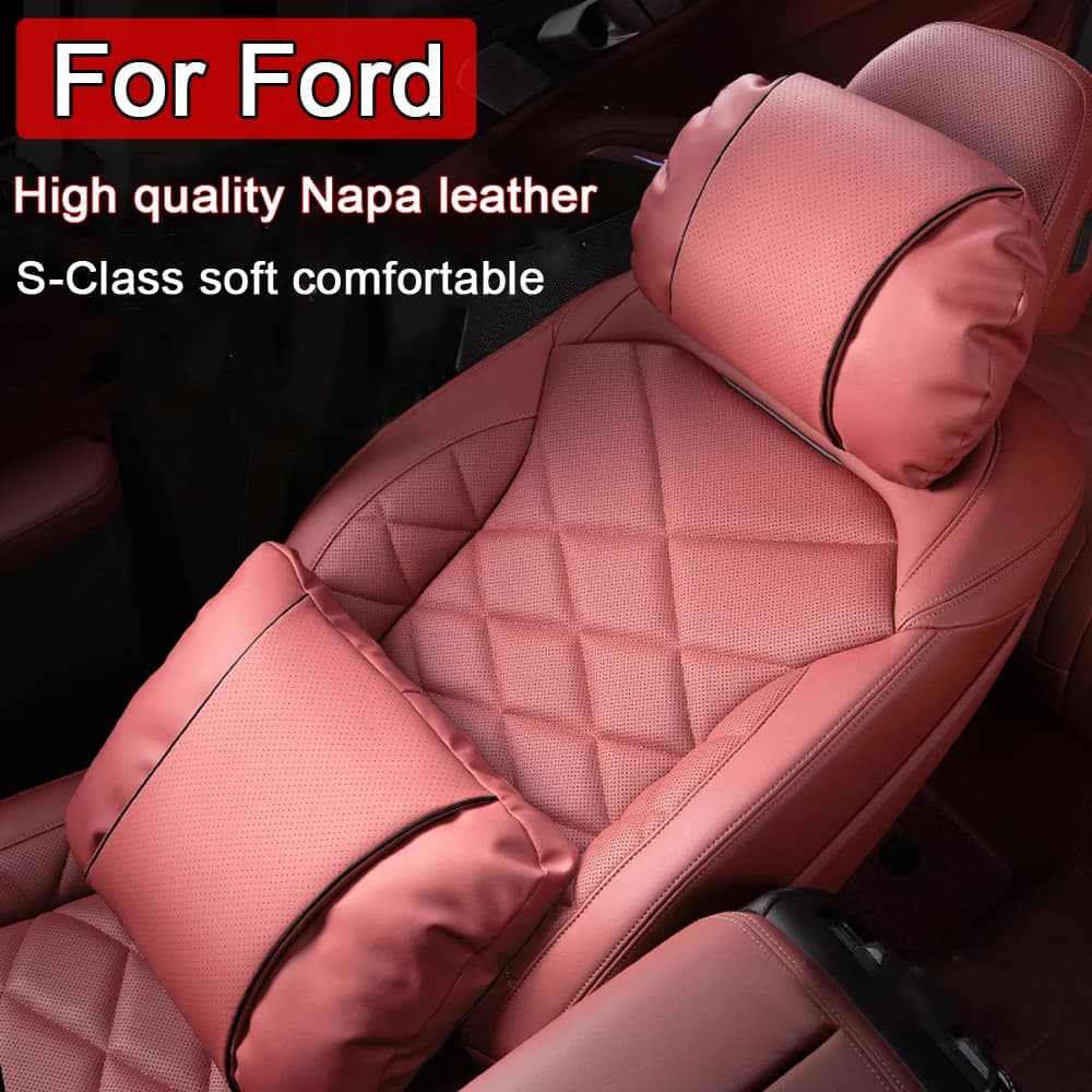 Nuovo poggiatesta per auto supporto per il collo cuscino per il collo sedile in pelle nappa cuscino lombare per Ford Focus 2 3 4 5 Mondeo MK3 Fiesta Fusion