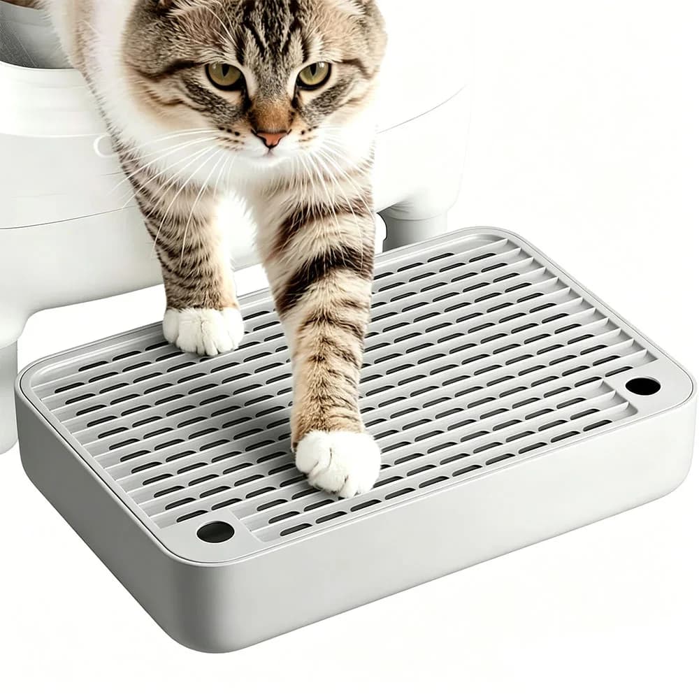 Litter Box Step, Litter Box Ramp/Catcher, Anti-Tracking & Easy to Clean, Ideal for Small & Elderly Cats