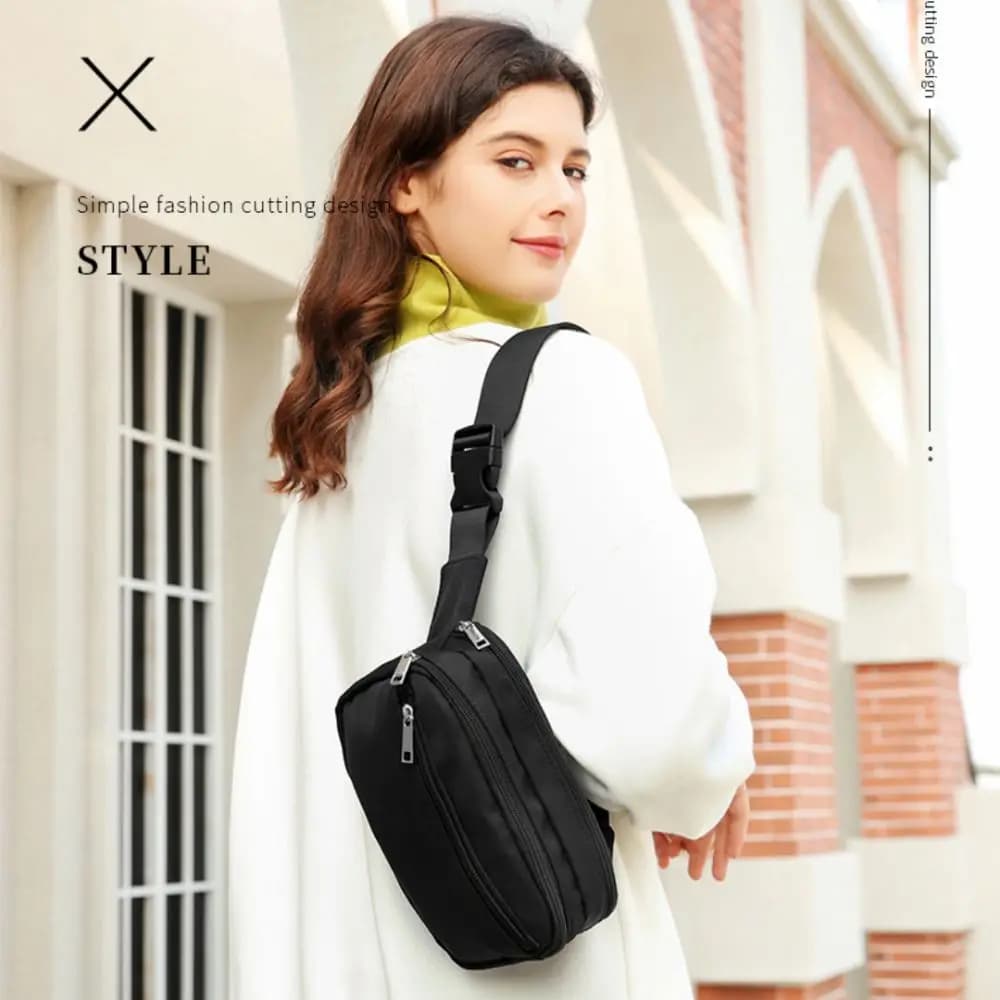 Oxford fabric multifunctional shoulder bag, elegant and adjustable, casual women's portable bag for racing and fitness