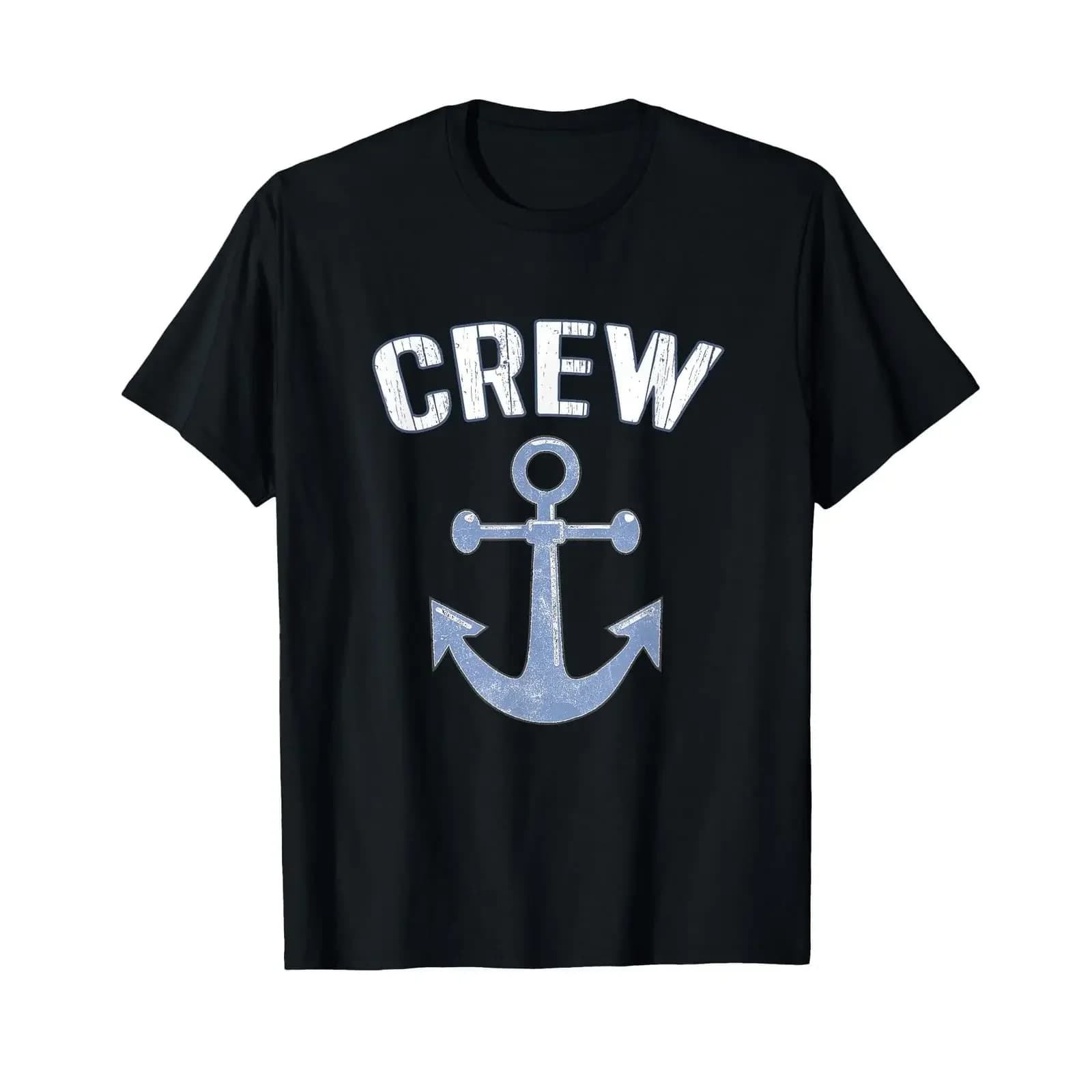 Boating Captain Crew Pontoon Nautical Sailing Anchor T Shirt vintage Washed Casual Top For Everyday Wear Unisex Stretched