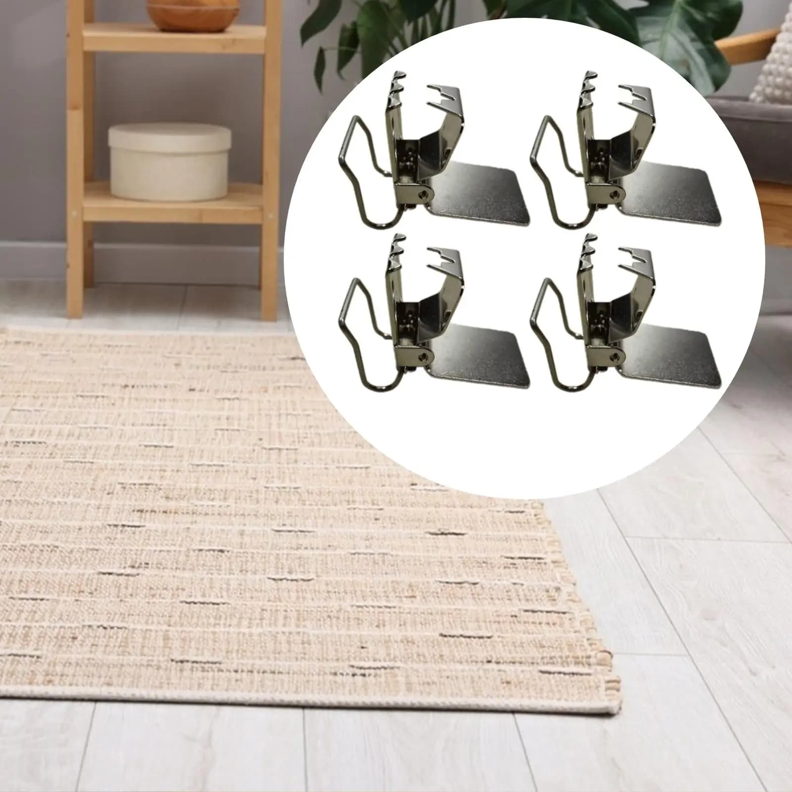 4 Pieces Steel Rug Clips Rug Hanger Holder Carpet Quilt Clamp Sheet Straps Holder Hanging Clip for Towel Dry after Washing Store