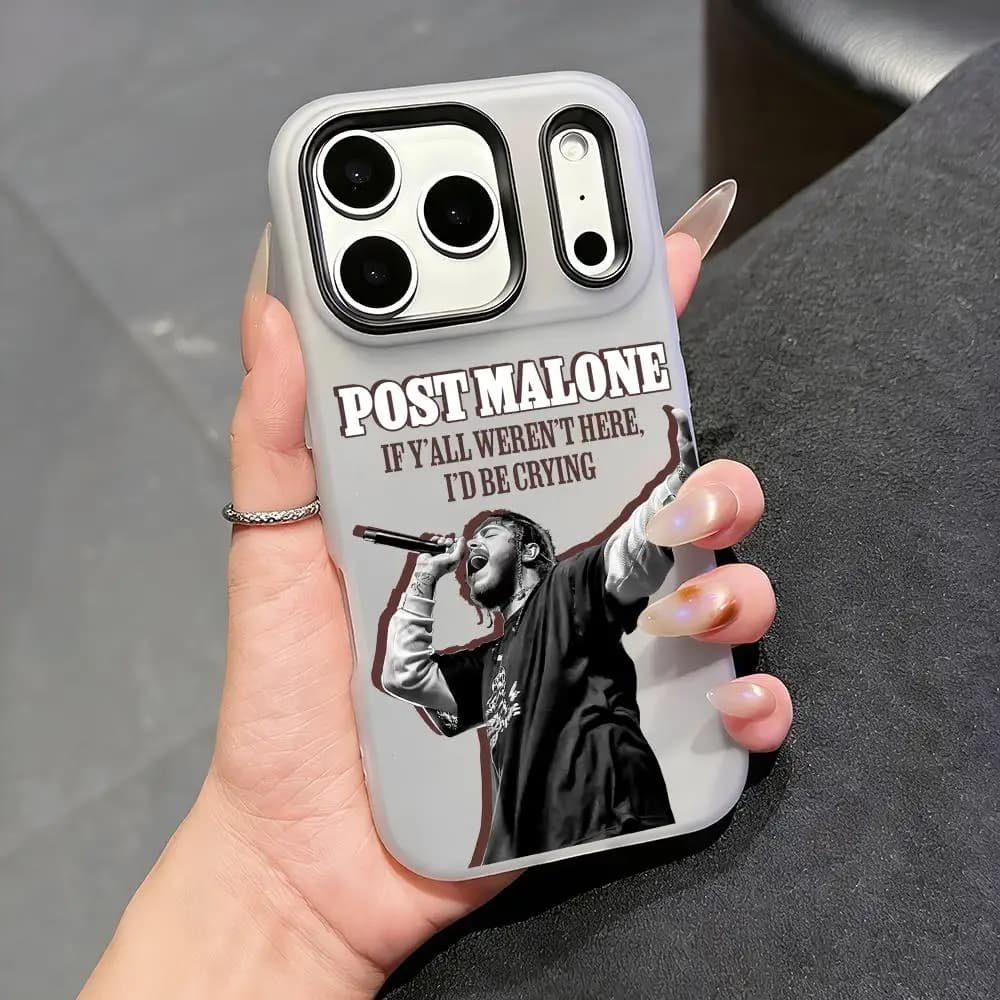P-Post Malone Phone Case For iPhone 17 16 15 14 13 12 11 Pro Max Plus Mini Case Clear Jelly Shockproof Soft Cover