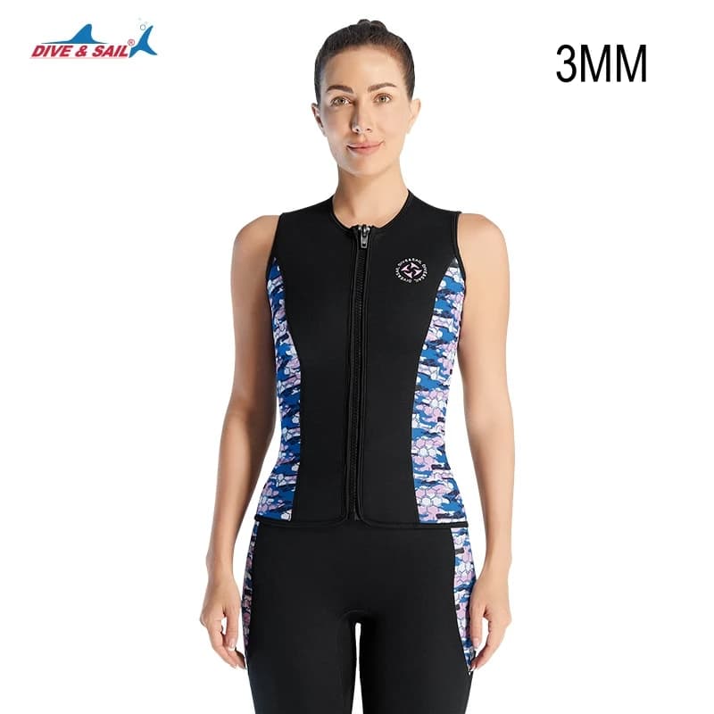 3MM Uomo Donna Scuba Tenere al caldo Pesca subacquea Nuoto Diving Gilet + Pantaloni Neoprene 2 pezzi Snorkeling Kayak Surf Alla deriva Muta