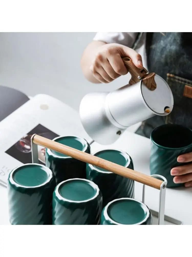 E8BD Caffettiera da piano cottura a preparazione rapida Caffettiera pressione in acciaio inossidabile da 150 con in