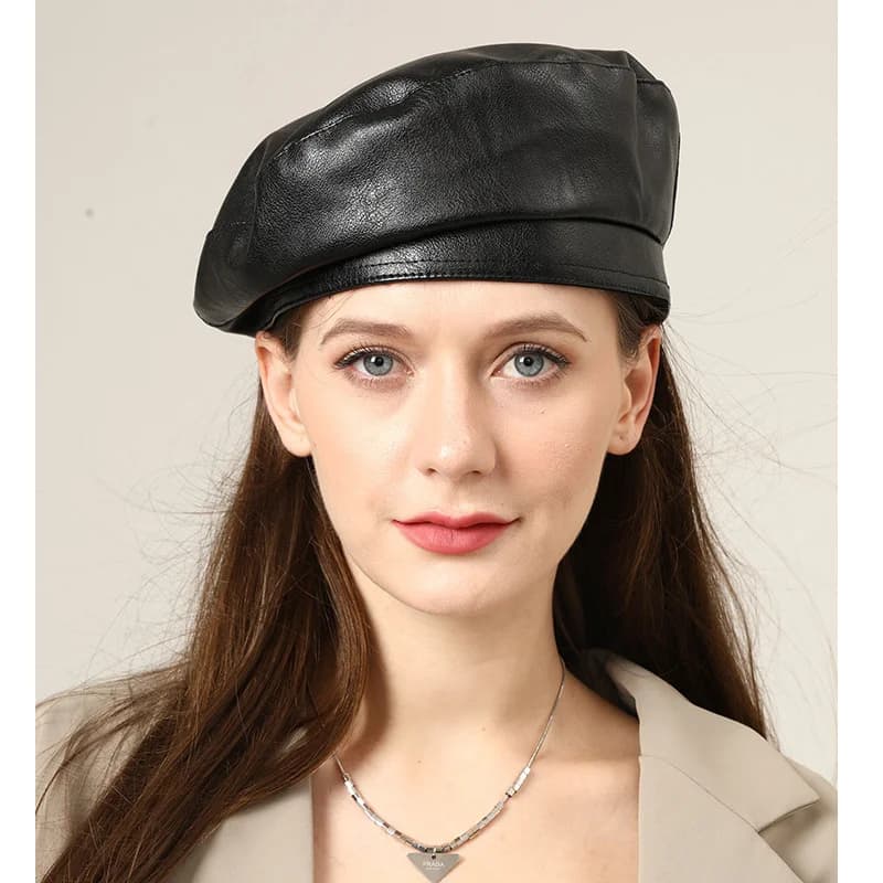 Nuovi Berretti in Pelle per Uomo e Donna, Cappelli Unisex, Berretti e Cappelli a Secchiello