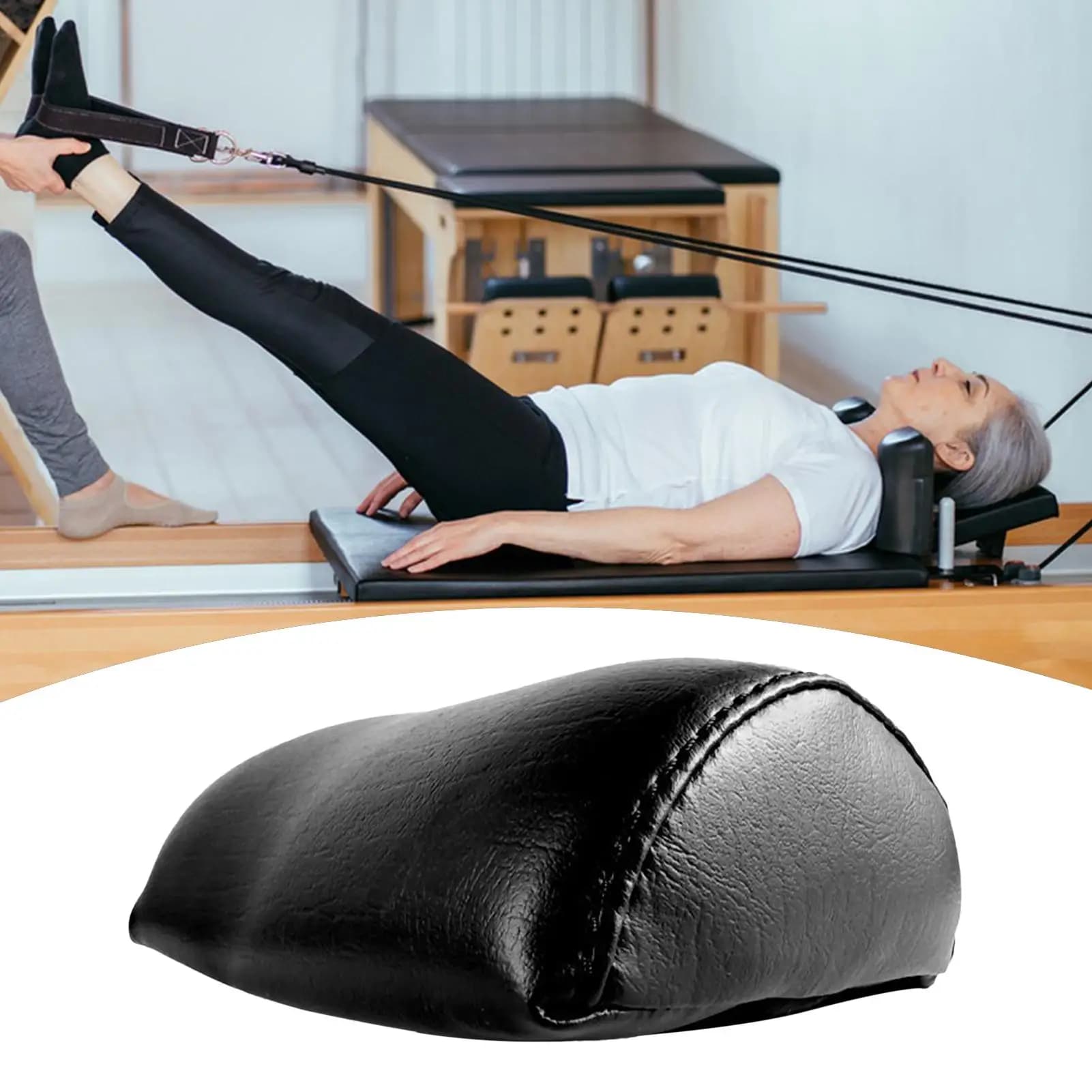 Ergonomic head cushion for pilates, yoga mat training cushion, comfortable headrest for gym dorm at home