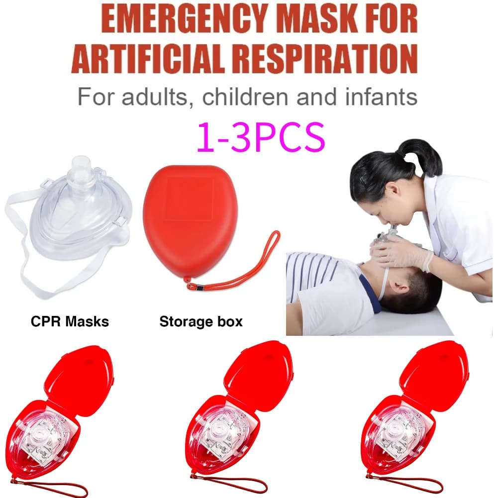 1-3 pezzi di primo soccorso professionale RCP maschera respiratoria artificiale proteggere salvatori maschera bocca a bocca con accessori valvola unidirezionale