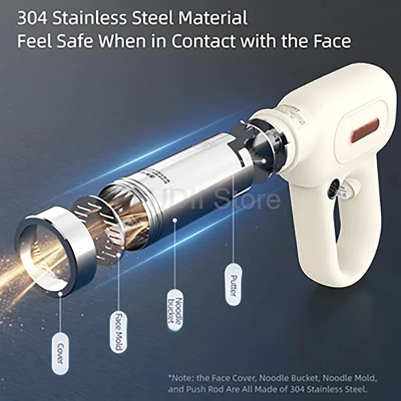 Macchina per fare noodle wireless da 1500 mAh con 5 stampi per pasta Macchina per noodle automatica portatile per la cucina domestica Pasta facile da realizzare
