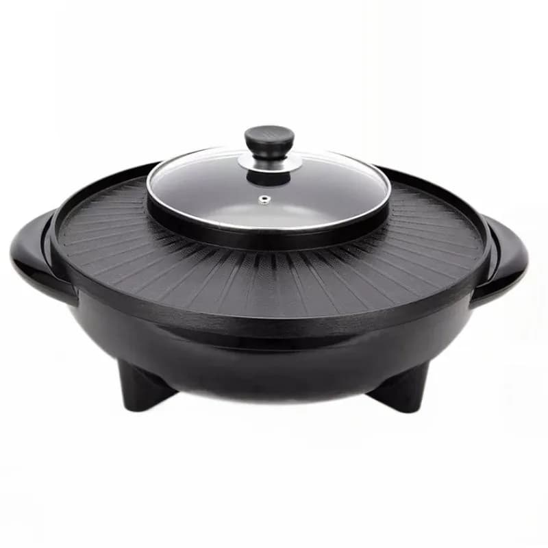 Integrated pot, sun and pot, household non-stick pan, frying, baking and rinsing integrated electric