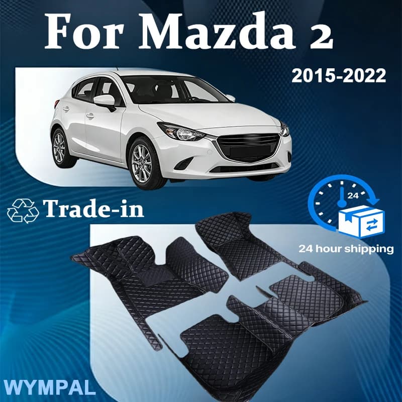 Car mats for Mazda2 Mazda 2 Demio DJ DL 2015 ~ 2022 mats leather mats inner parts car accessories