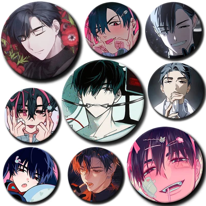 58mm Anime Alien Stage Lvan Button Pins for Backpack Decor Cartoon Character Lvan Round Brooch Clothes Accessories Jewelry Gift