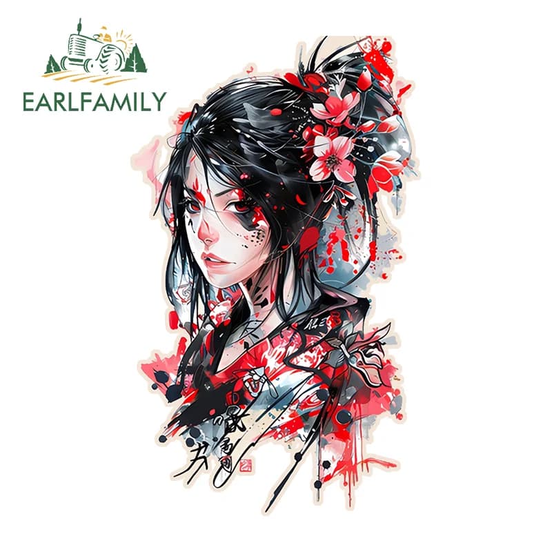 EARLFAMILY Warrior Samurai Fine Stickers Nice cartoon Fishing equipment box Decalcomania Simple accessories for decoration SUV scratch-resistant