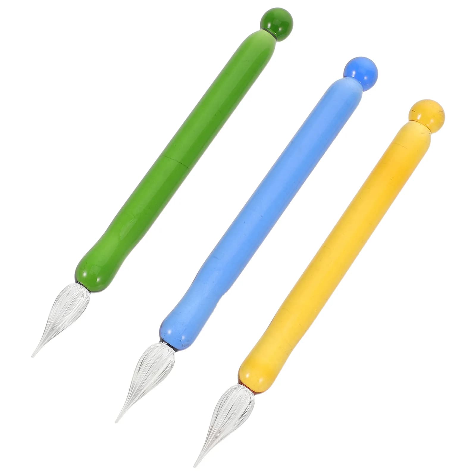 3Pcs Elegant Glass Dip Pen Set Transparent Colored Calligraphy Pens for Writing Drawing Journaling Students Teachers