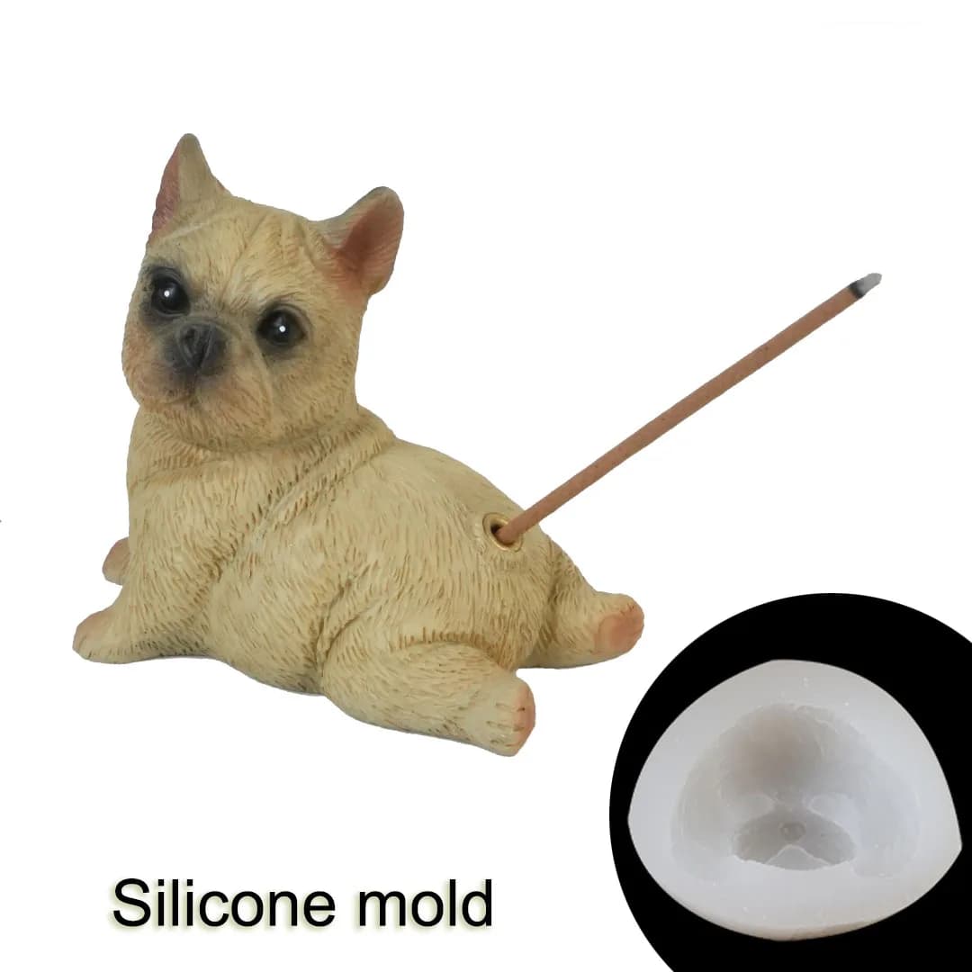 Stampi per candele per cani 3D per realizzare candele, stampo per modello animale in gesso porta incenso, stampo porta bastoncini per decorazioni per la casa fai da te